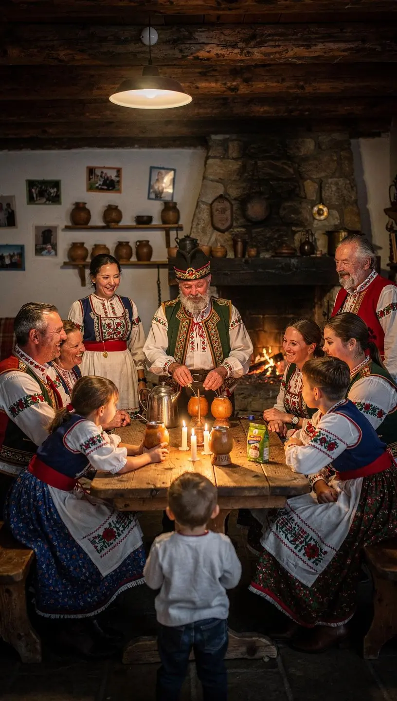 Tradicionalne maté čajové nástroje na kultúrnom pozadí