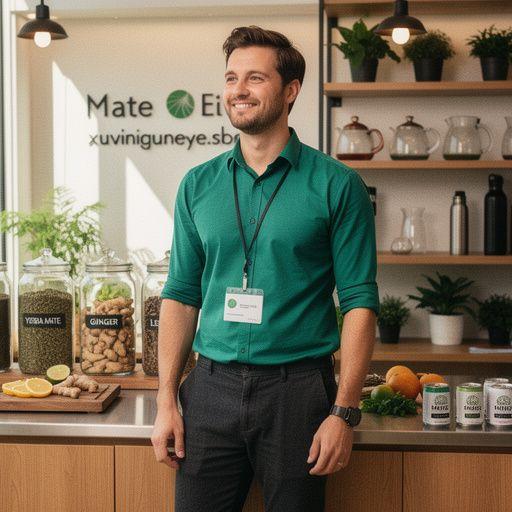 Zelený čaj maté v tradičnej bombille s jasným slnečným svetlom