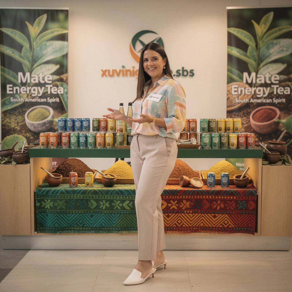 Pohár s maté čajom na drevenom stole, obklopený prírodnými ingredienciami